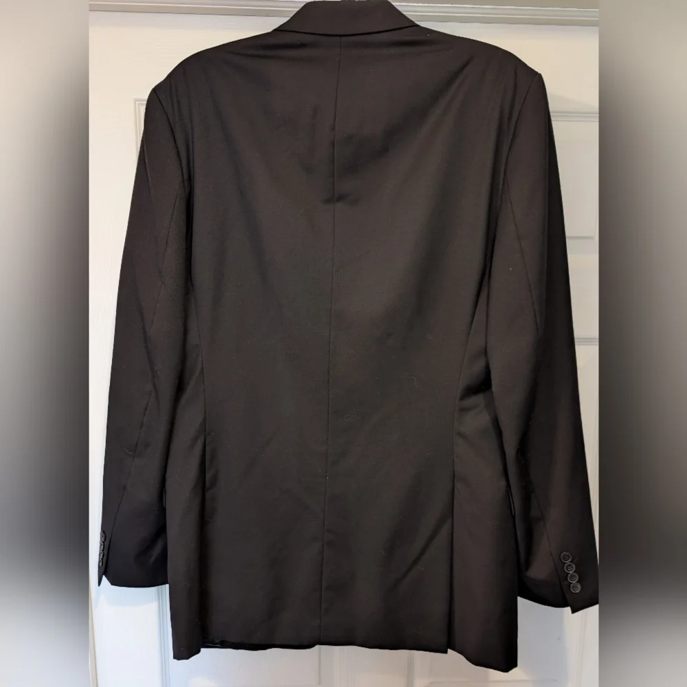 Calvin Klein Men's 42L Two Bottom 100% Wool Black Jacket Blazer Suit Coat cthny